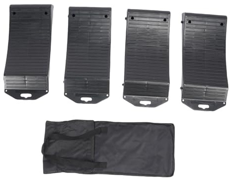 Ausla Rampas Ahorradoras de Neumáticos, Conjunto de 4 Piezas de Rampas de Almacenamiento de Vehículos de Polipropileno para Prevenir Puntos Planos en Ruedas de Autos, Camiones, SUV y