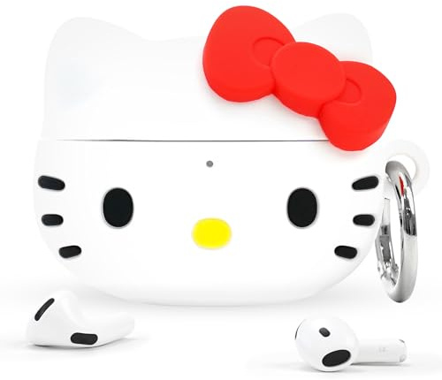 iFace Sanrio Case Compatible with AirPods 4th gen [Hello Kitty and Friends] - Cute Silicone Protective Cover [Carabiner Clip Included] [Wireless Charging Compatible] – Hello Kitty