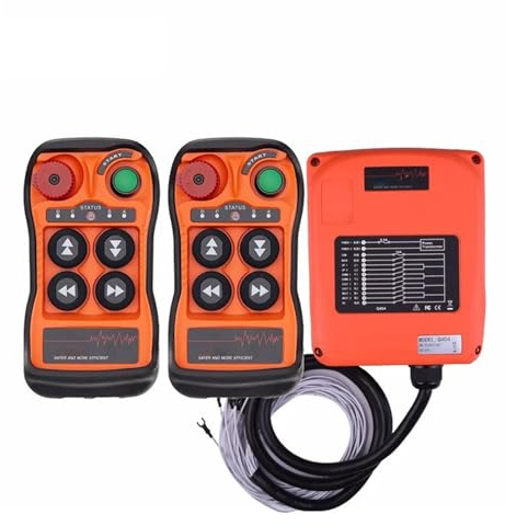 Control remoto inalámbrico de grúa industrial 4 botones y doble velocidad, interruptores, cabrestantes, polipastos, grúas riel Seguridad Mejorada(1T1R,Q400)