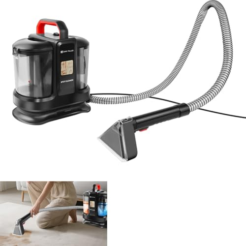 Nettoyeur de tissus - Aspirateur à eau - 450 W - Portable - Nettoyage en profondeur des taches - 1,2 + 0,6 l - Nettoyant pour tapis, canapé, coussins, voiture