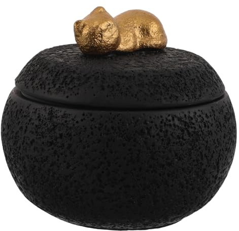 Toyvian Urna Conmemorativa para Cenizas de Gato Pequeña 350 Ml, Caja de Recuerdos para Mascotas Negra Sello Hermético, Urna para Cenizas de Mascotas Portátil y Resistente para Memorial