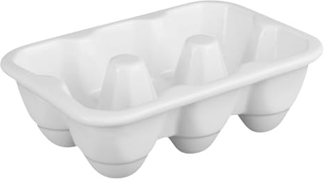 CALLARON Portauova e in Ceramica Bianco 6 Scomparti per Conservazione Uova Fresche Design Semplice in Frigorifero, per Uso Cucina Domestica