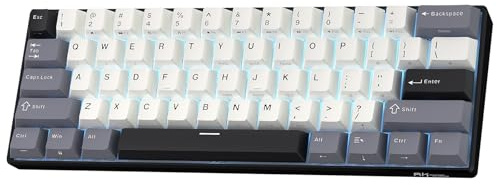 RK ROYAL KLUDGE RK61 Wireless 60% Mechanical Keyboard, Mini Portable Size | 61 Keys Triple Mode BT5.0/2.4G/USB-C Compact Gaming Keyboard, PBT Keycaps, Pro Software, Hot Swappable Custom Switches