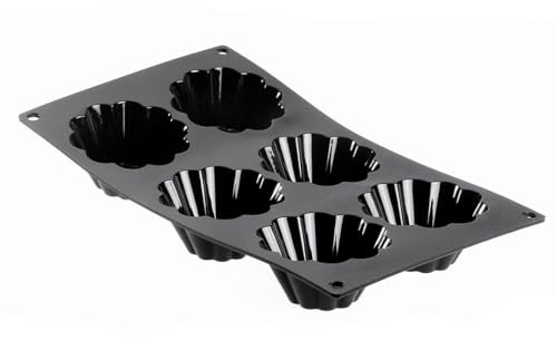 De Buyer, MOLDE SILICONA MOUL FLEX PLACA17,5X30CM CON 6 BIZCOCHOS-Ø 8 CM--1964.01