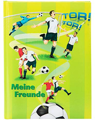 goldbuch 43 578 Freundebuch mit Fußballer, Poesiebuch im DIN A5 Format, Poesiealbum mit 84 illustrierten Seiten, Einband als stabiles Hardcover, Freunde Buch für Jungen und Mädchen, Kunstdruck, grün