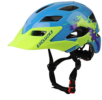 Exclusky Fahrradhelm Kinder Jungen, Kinder Fahrradhelm Mädchen für BMX Helm Kinder Radhelm Skaterhelm Verstellbar Kinderhelm Kinderfahrradhelm Fahrrad Helm Kind 50-57CM (ab 5-13 Jahre)