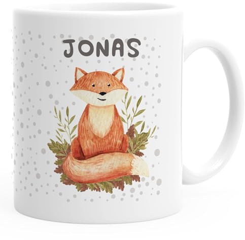 SpecialMe® Namenstasse personalisierte Kaffee-Tasse mit Namen Fuchs persönliche Geschenke Weiss Keramik-Tasse