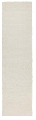 Wecon Home Studio Zero Hochflorteppich, 80 x 230 cm, Creme beige | moderner Hochflor Teppich, Läufer im Berber Style für Wohnzimmer, Flur, Schlafzimmer
