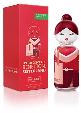 Benetton - Sisterland Red Rose, Eau de Toilette for Women - Fresh, Modern and Young Fragance - Floral and Fruity Notes - Ideal for Day Wear - 80 ml