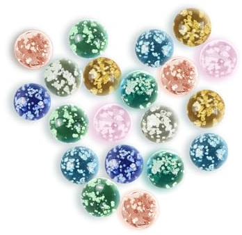 Ben & Bel Glow In The Dark Glass Marmes, un set di 20 biglie punteggiate multicolore per marmo, fai da te e decorazioni per la casa