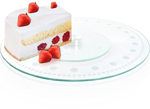 Tortenplatte 360º drehbar runder Drehteller Kuchen Servieren Dekorieren Glas ∅ 30 cm Servierteller