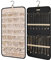 bagsmart Dual-sided Jewelry Organizer Hanging with Metal Hooks,32 Pockets and 3 Wave-Shaped Hooks,Jewelry Roll for Earrings,Necklaces,Rings on Closet,Wall,Door,1 piece, Large,Black