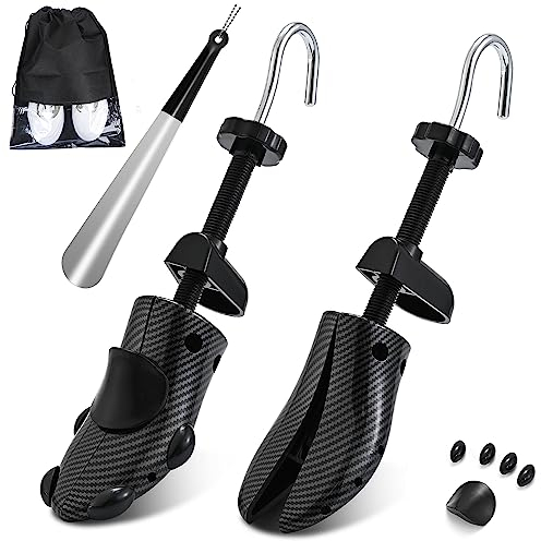 JJDPARTS Shoe Stretcher - 4-Way Stretcher for Men and Women, Adjustable Length and Width, Includes Shoe Horn - S:Women EU 34-40 (Black)