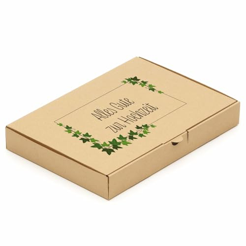 KK Verpackungen® Maxibriefkartons mit Hochzeitsmotiv | 50 Stück, 350 x 250 x 50 mm Postkartons mit Alles Gute zur Hochzeit Motiv | Idealer Karton für den Maxibrief-Versand von Hochzeitsgeschenken