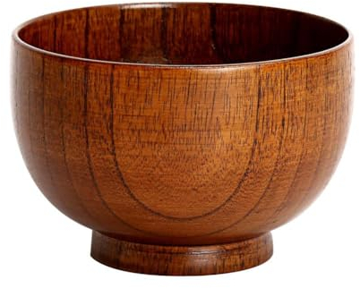 1 bol en bois de style japonais bol à riz soupe bol à salade récipient alimentaire en bois petits ustensiles grand bol vaisselle