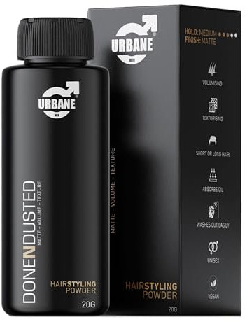 Urbane Men Done N Dustd' - Styling Powder Instantly Gives Hair More Volume & Texture, Absorbs Excess Oil, Popular Natural Matte Finish, Quick & Easy to Use 20g