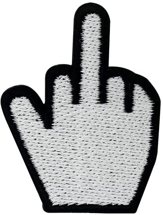 Finally Home Patch zum Aufbügeln - Rebellen Maus Cursor | Kleiner Mittelfinger Aufnäher, Mini Aufbügler, Biker Bügelbild, Stinkefinger Patches
