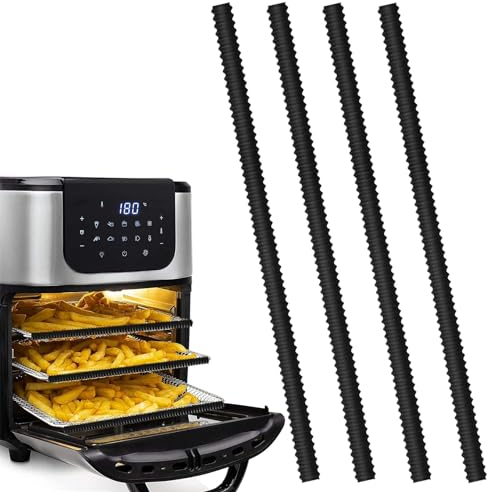 4 Pack Silicone Oven Rack Guard,Oven Guards for Inside The Oven,Oven Shelf Protectors Silicone,Oven Shelf Edge Guards,Heat Resistant Silicone Oven Guards Against Burns and Scars(Black)