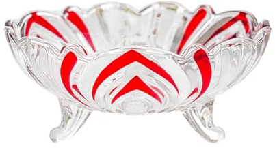 VUIUYOIES Fiable y fácil de Limpiar, de Centro Creativa para el hogar, Recipiente para Dulces de Vidrio, frutero de Cristal Moderno para Sala de Estar, versátil, Rojo