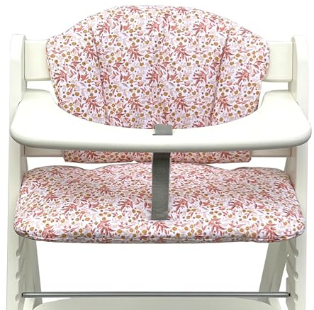 Blausberg Baby - Sitzkissen Set Hauck Alpha, Beta Polster Zubehör Hochstuhl - 2-teilige Sitzauflage 100% Baumwolle, Oeko-TEX Standard 100 - Made in Germany Blumenwiese Rosa
