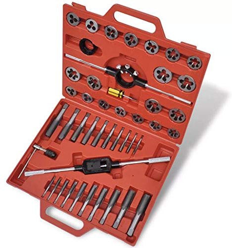 ShCuShan Set de machos y terrajas 45 Piezas Juego de Llaves maletin Herramientas Profesional