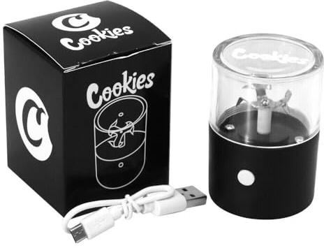 Glamified Glam Electric Herb Grinder Pollen Spice Portable Electric Herb Grinder Dry Spice Tabacco Grinder (Black)