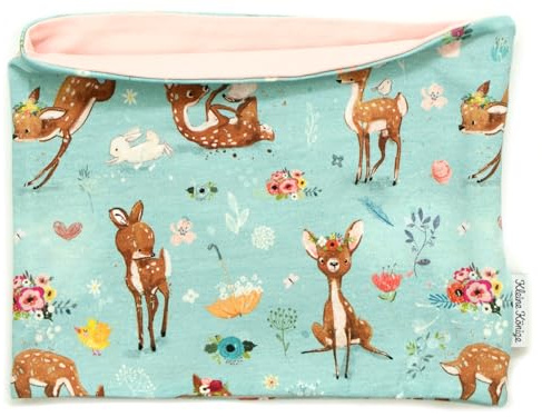 Kleine Könige Loop Schal Kinder Mädchen bis 10 Jahre · Modell Reh Hase Best Friends mint, altrosa · Ökotex 100 zertifiziert · Made in Germany