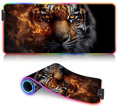 CHTXD Mauspad Adventure RGB-Mauspad Gaming （23,6 x 13,8 x 0,12 Zoll Erweitertes Gaming-Mauspad Extra großes wasserdichtes Mauspad 9 statische Farben und 3 dynamische