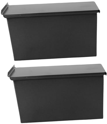 COLLBATH 2pcs Black Sliding Cover Loaf Pan Bread Baking Mold Non-Stick Loaf Bakeware Suitable for 250g Toast Bread Baking