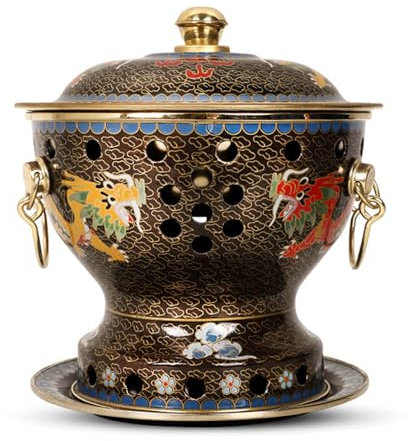 OYWEHECE Einzelne Person, Kleiner Kupfertopf, Alter Pekinger Kleiner Dicker Kuh-Hot Pot, Chinesischer Traditioneller Cloisonné-Hot Pot, Kommerzieller Alkoholanteil, Roter Kupfer-Hot Pot,M