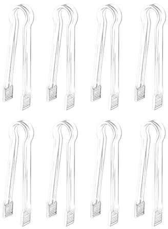 Pinze per Ghiaccio in Plastica,8 PCS Pinze da Cucina Pinze Per Alimenti Multifunzionali Pinze da Buffet e Servire per Barbecue Cottura Insalata Grigliare Servire