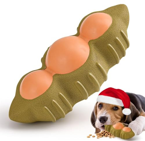 LIFLIX Futterspielzeug für Hunde, Interaktives Hundespielzeug Leckerli, Naturkautschuk Leckerli-Spender für Große Mittelgroße Hunde, Grüne Sojabohnen Form