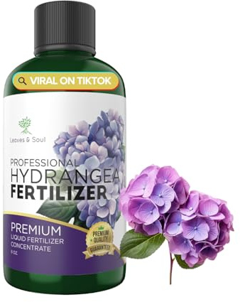 Hydrangea Fertilizer Liquid 3-5-4 Concentrate – Hydrangea Plant Food for Indoor & Outdoor Plants, Liquid Hydrangea Fertilizer Quick Absorption for Bigger Blooms & Growth, 8 oz