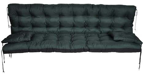 nana shop Cojín impermeable para columpio de jardín, 160 cm, columpio, cojín para columpio de jardín, cojín para banco (verde)