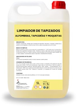 Limpiador de Tapicerías y Alfombras 5L – Limpieza Manual para Moquetas, Telas y Tapicerías – Uso Profesional y Doméstico – Eficaz Contra Manchas y Olores