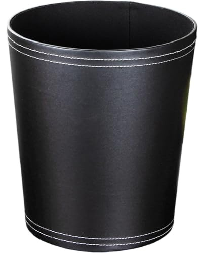 HiyyFloy Poubelle en Cuir Synthétique pour Chambre À Coucher, Corbeille À Papier pour Bureau, Petite Poubelle De Salle De Bain pour Décoration De Maison, Corbeille À Papier Ronde pour Dortoir Cuisine