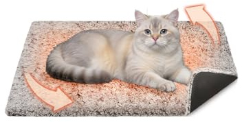 Votoko Selbstheizende Decke für Hunde & Katzen, 70x48cm Wärmematte Heizdeckem, Heizmatte, Katzendecke, Waschbare Hunde Thermodecke für Haustiere