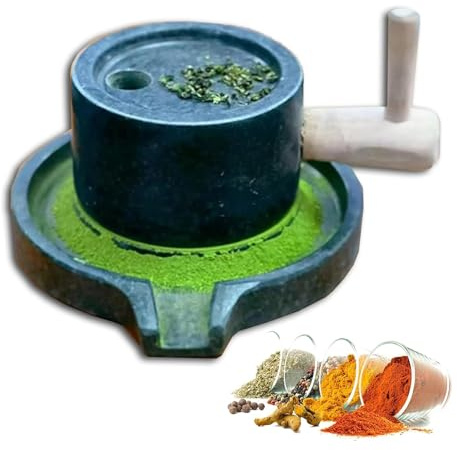 Mulino/macina In Granito Naturale Fatto A Mano, Mulino A Pietra Per Cereali A Mano Piccola Macchina Per Macinare La Polvere Di Tè Matcha, Di Cereali, Fagioli, Orzo E Foglie Di Tè(Stone Mill With Stand