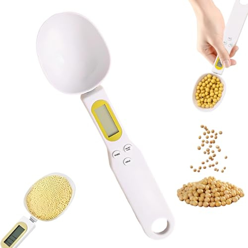 Balance à Cuillère Numérique,Cuillère de Mesure Électronique avec Écran LCD,Cuillère Doseuse à Graduation,Cuillère à nourriture pour chien, Balance Numérique pour Cuisson et Pesée de Ingréd,500G
