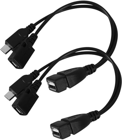 GARIOUANS Convertidor Otg y Adaptador Micro Usb a Usb Para Teléfono y Tablet Portátil, Cable Adaptador De Datos 2 Piezas, Color Negro, Versátil Para Conectar Periféricos