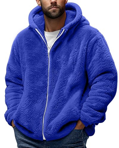 KOG Fleecejacke Herren Winterjacke Casual Fleecepullover Laufjacke Einfarbig Oberteil Junge Herbstjacke übergangsjacken Hemdjacke Parka Sport Jacke Softshellmantel Fashion Teddy Jacken Bikerjacke