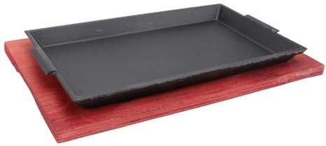 LOORGVEL Padella Ghisa Antiaderente per Bistecca e Barbecue Teglia da Forno Rotonda Riutilizzabile in Ferro per Grigliare Carne Salsicce e Verdure Compatibile con Piani di Cottura a