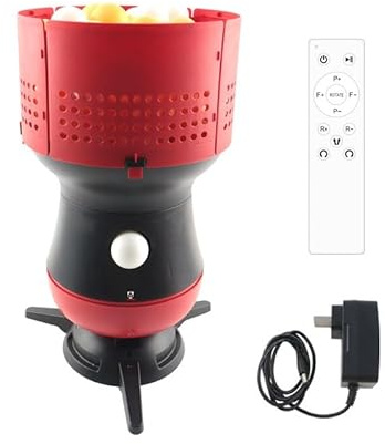 OUHKDM Robot da Ping Pong con Telecomando, lanciapalle Automatico con capacità di 90 Palline e 5 Livelli Regolabili per l'allenamento, Allenatore di Ping Pong Portatile
