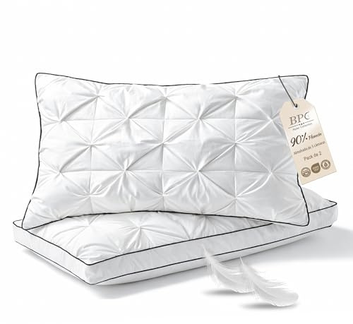 BPC Cuscino 3 Camere Piuma d'Oca Set 2, 40×80cm