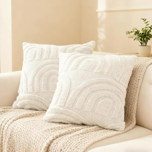 2er Set Kissenbezug Kordsamt,50x50 cm Kissenhülle Boho Regenbogen,Kissenhülle Wohnzimmer Deko,Zierkissenbezug Dekokissen,Kordsamt Stickerei Kissenbezüge,für Sofa Sessel Zuhause Schlafzimmer