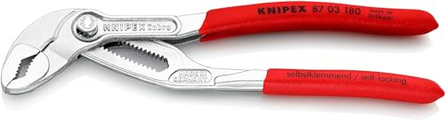 Knipex Cobra® Tenaza para bombas de agua cromado, recubiertos de plástico antideslizante 180 mm 87 03 180