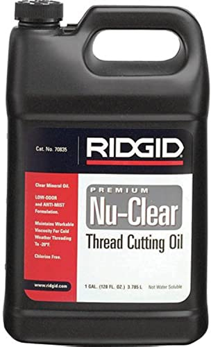 ​​RIDGID 70835 Nu-Clear Thread Cutting Oil, 1 Gal, Halogen, PCB and Chlorine-Free, Designed to Prolong Equipment Life, Cools Threads and Pipes