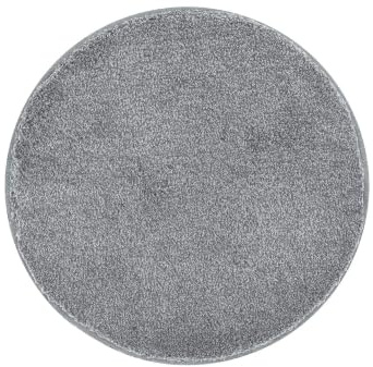 Kleine Wolke Badteppich Relax Anthrazit 100 cm rund | OEKO-TEX zertifiziert, rutschhemmende Unterseite, für Fußbodenheizung, maschinenwaschbar, 100% Polyacryl