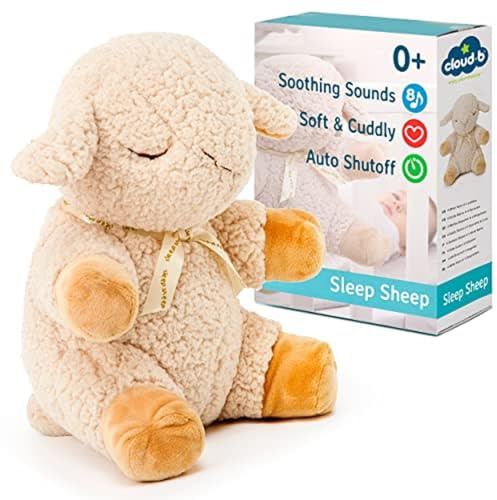 Cloud B Máquina De Sonido Relajante | Animal De Peluche | 4 Sonidos Suaves Y 4 Canciones De Cuna | Apagado Automático | Sleep Sheep