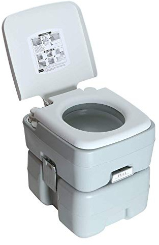 Odthelda Portable Toilet 5.3 Gallons 20L Piston Pump Flush Effortless Travel Potty Cleaning Detachable Tanks for Camping RV Hiking Trips and Boating